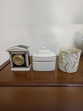 Lenox Collection 'Cherished Friend' Trinket Box + Clock + Tea Light Holder